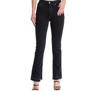 We the Free Released Split Hem Frayed Cropped Straight Black 29